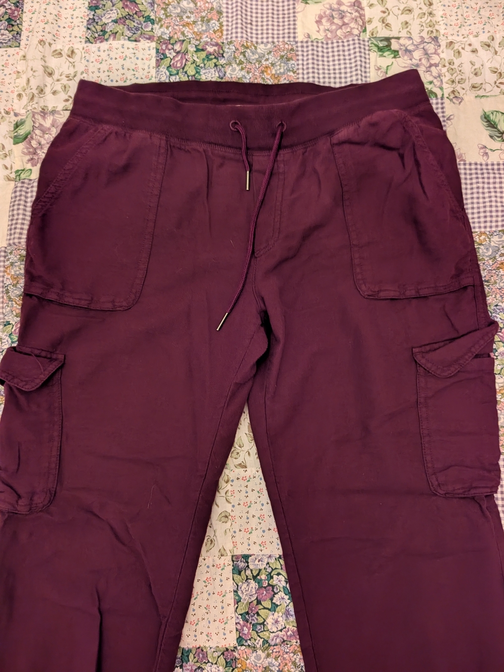 Women's Cargo Jogger Pants in Deep Plum